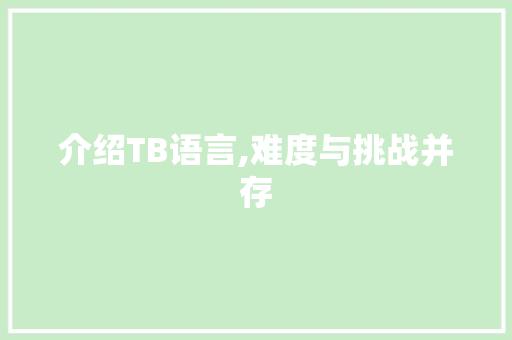 介绍TB语言,难度与挑战并存 必应SEO