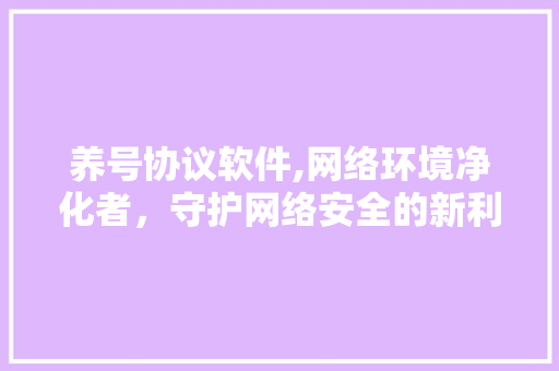 养号协议软件,网络环境净化者，守护网络安全的新利器 百度SEO