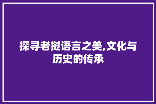 探寻老挝语言之美,文化与历史的传承