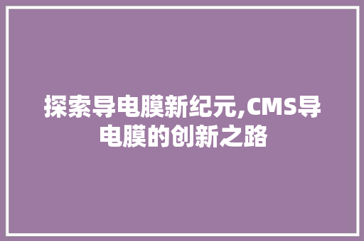 探索导电膜新纪元,CMS导电膜的创新之路 百度SEO