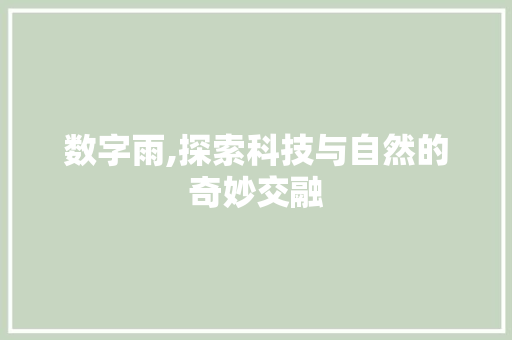 数字雨,探索科技与自然的奇妙交融