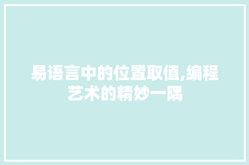 易语言中的位置取值,编程艺术的精妙一隅