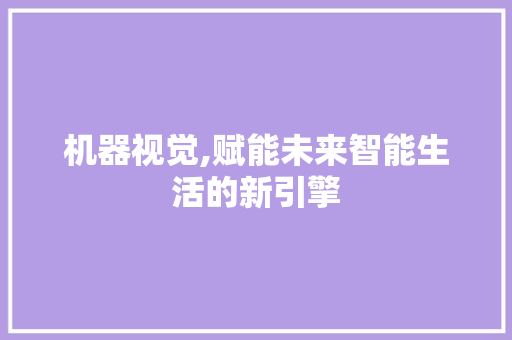 机器视觉,赋能未来智能生活的新引擎