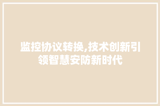 监控协议转换,技术创新引领智慧安防新时代 网站建设公司