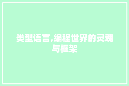 类型语言,编程世界的灵魂与框架 必应SEO