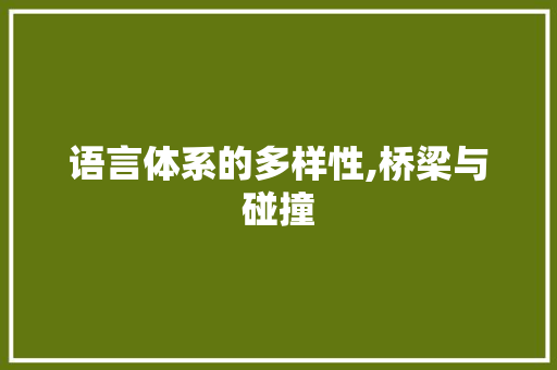 语言体系的多样性,桥梁与碰撞