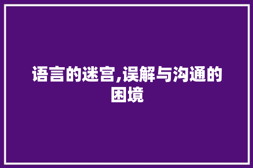 语言的迷宫,误解与沟通的困境
