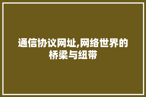 通信协议网址,网络世界的桥梁与纽带 百度SEO