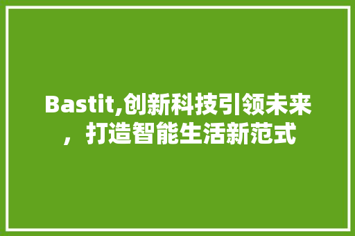 Bastit,创新科技引领未来，打造智能生活新范式