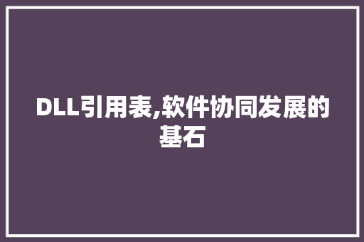 DLL引用表,软件协同发展的基石