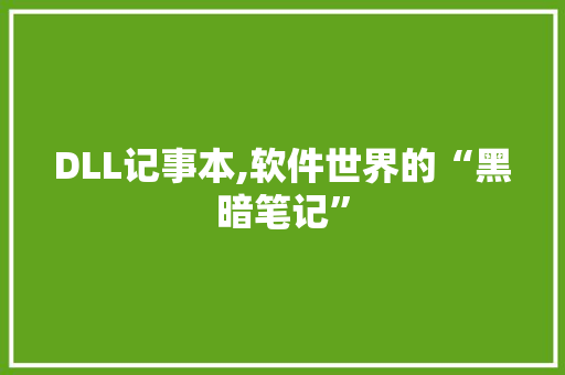 DLL记事本,软件世界的“黑暗笔记” 百度SEO