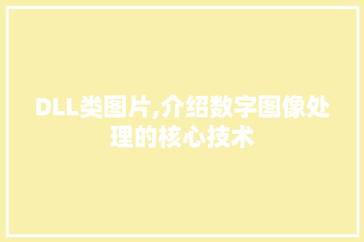 DLL类图片,介绍数字图像处理的核心技术