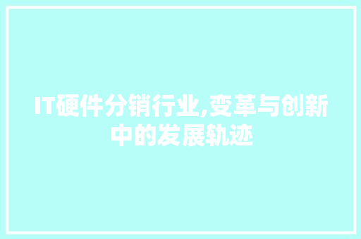 IT硬件分销行业,变革与创新中的发展轨迹 神马SEO