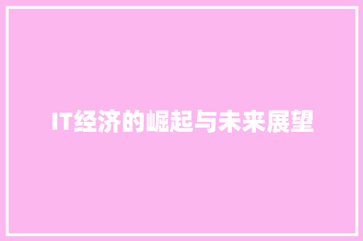 IT经济的崛起与未来展望