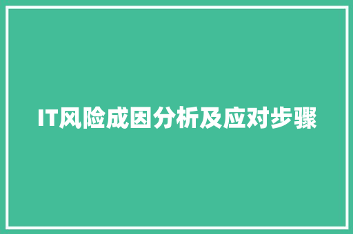 IT风险成因分析及应对步骤
