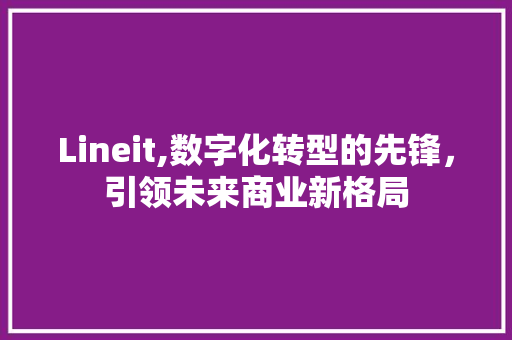 Lineit,数字化转型的先锋，引领未来商业新格局 必应SEO