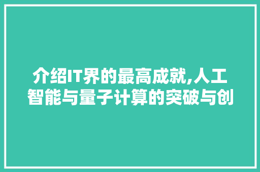 介绍IT界的最高成就,人工智能与量子计算的突破与创新