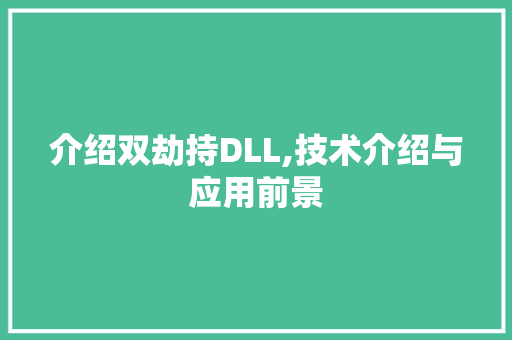 介绍双劫持DLL,技术介绍与应用前景