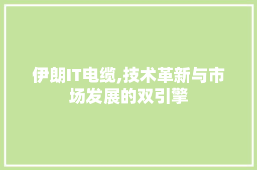 伊朗IT电缆,技术革新与市场发展的双引擎