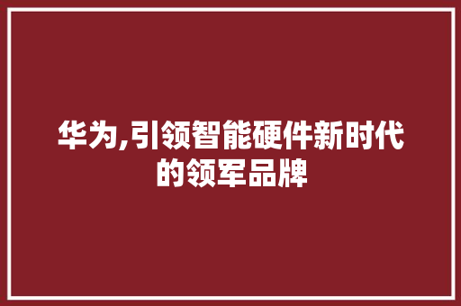 华为,引领智能硬件新时代的领军品牌