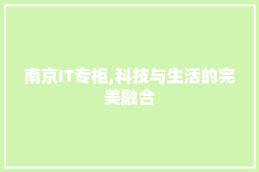 南京IT专柜,科技与生活的完美融合