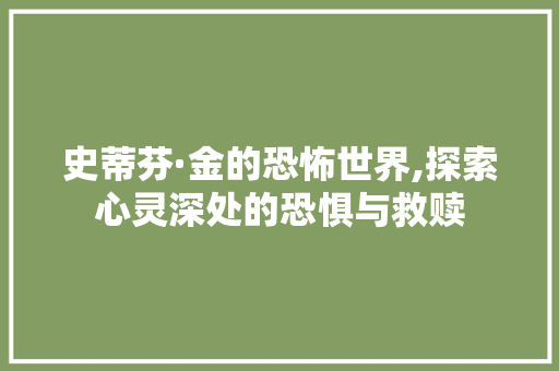 史蒂芬·金的恐怖世界,探索心灵深处的恐惧与救赎