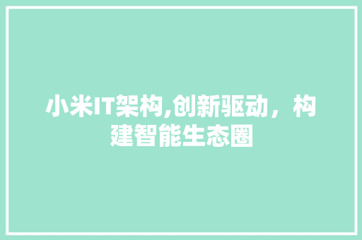 小米IT架构,创新驱动，构建智能生态圈