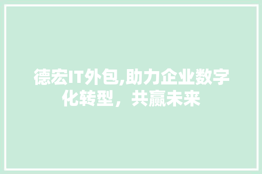 德宏IT外包,助力企业数字化转型，共赢未来 SEO关键词