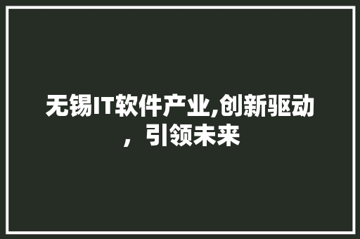 无锡IT软件产业,创新驱动，引领未来