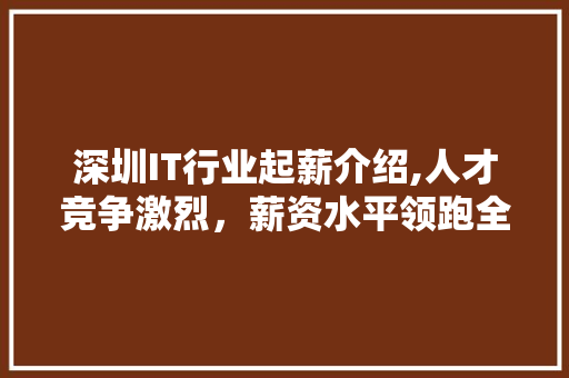 深圳IT行业起薪介绍,人才竞争激烈，薪资水平领跑全国 搜狗SEO