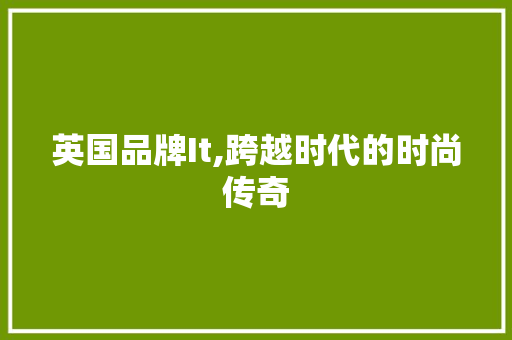 英国品牌It,跨越时代的时尚传奇