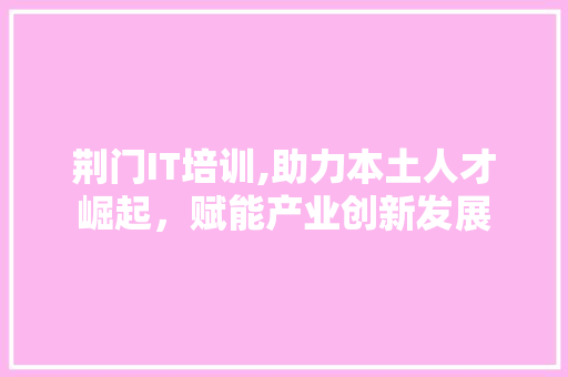 荆门IT培训,助力本土人才崛起，赋能产业创新发展