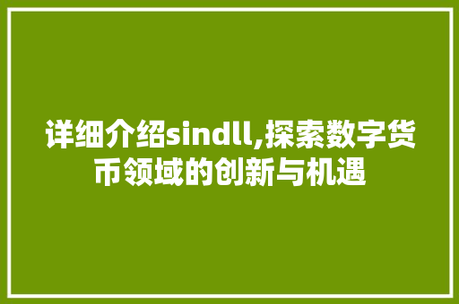 详细介绍sindll,探索数字货币领域的创新与机遇