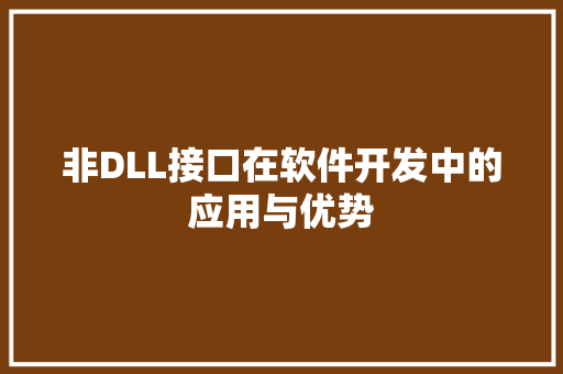 非DLL接口在软件开发中的应用与优势