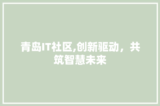 青岛IT社区,创新驱动，共筑智慧未来