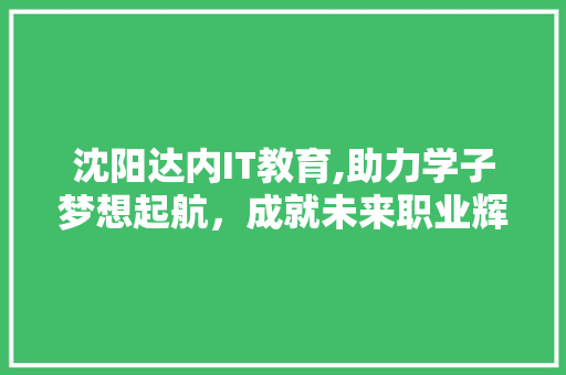 沈阳达内IT教育,助力学子梦想起航，成就未来职业辉煌