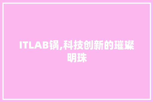 ITLAB锅,科技创新的璀璨明珠