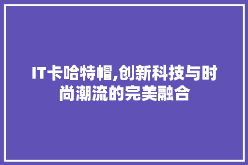 IT卡哈特帽,创新科技与时尚潮流的完美融合