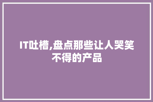 IT吐槽,盘点那些让人哭笑不得的产品