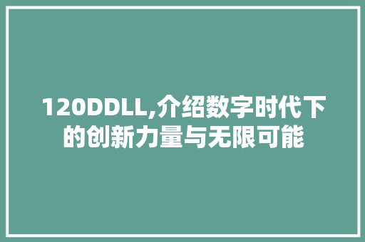 120DDLL,介绍数字时代下的创新力量与无限可能