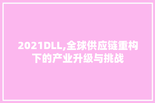 2021DLL,全球供应链重构下的产业升级与挑战