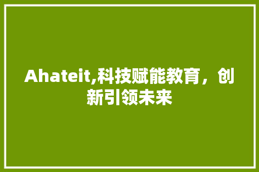 Ahateit,科技赋能教育，创新引领未来 网站建设公司