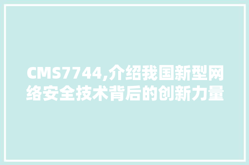CMS7744,介绍我国新型网络安全技术背后的创新力量 神马SEO