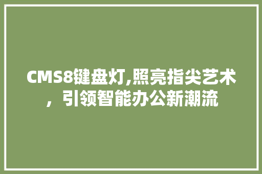 CMS8键盘灯,照亮指尖艺术，引领智能办公新潮流