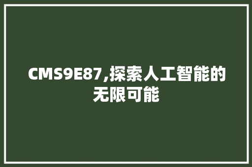 CMS9E87,探索人工智能的无限可能 网站建设公司