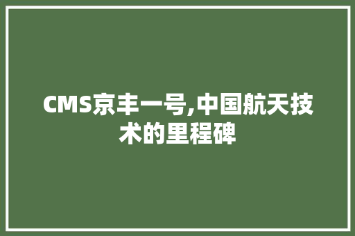 CMS京丰一号,中国航天技术的里程碑 神马SEO