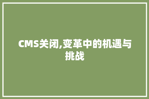 CMS关闭,变革中的机遇与挑战 必应SEO
