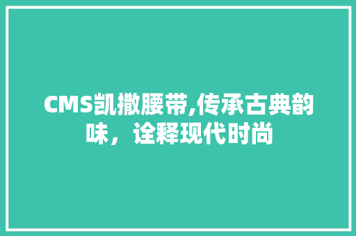 CMS凯撒腰带,传承古典韵味，诠释现代时尚 SEO关键词