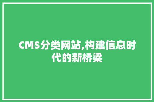 CMS分类网站,构建信息时代的新桥梁 SEO关键词