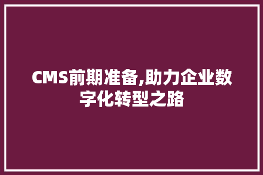 CMS前期准备,助力企业数字化转型之路 必应SEO